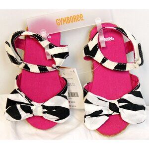 NEW 2013 Gymboree Wild for Zebra Toddler Sandals Bows sz 6 Braid Side Safari Zoo